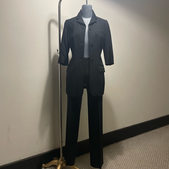 DOLCE & GABBANA] Set: Wool Black Blazer Suit Jacket & Pants - Picture 2 of 16